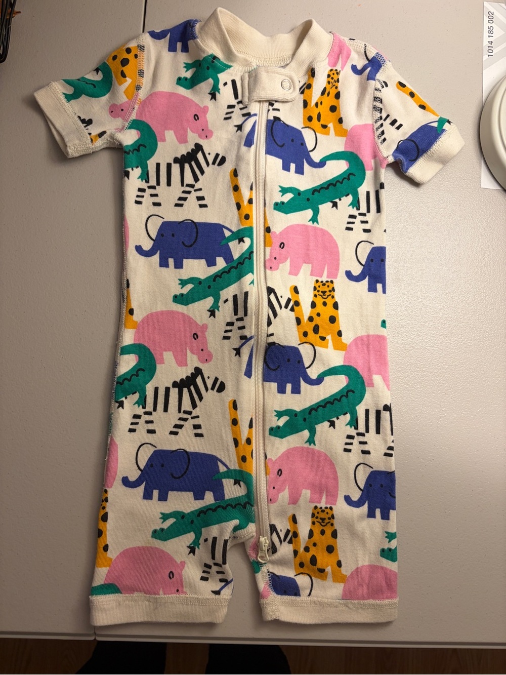 Hanna Andersson 2T Organic Cotton Animal Print Romper 2-Way Zip